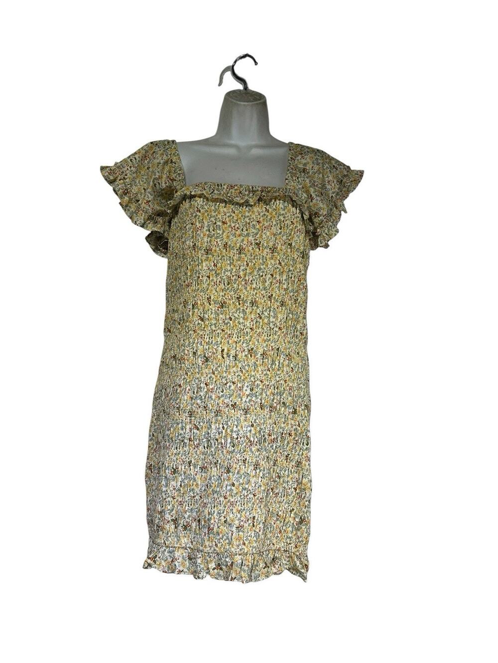 STORIA Smocked Bohemian Ruffle Mini Stretch Sundress Size M